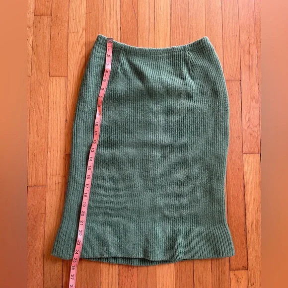 50s Vintage Jantzen Green Knit Skirt - Picture 7 of 10